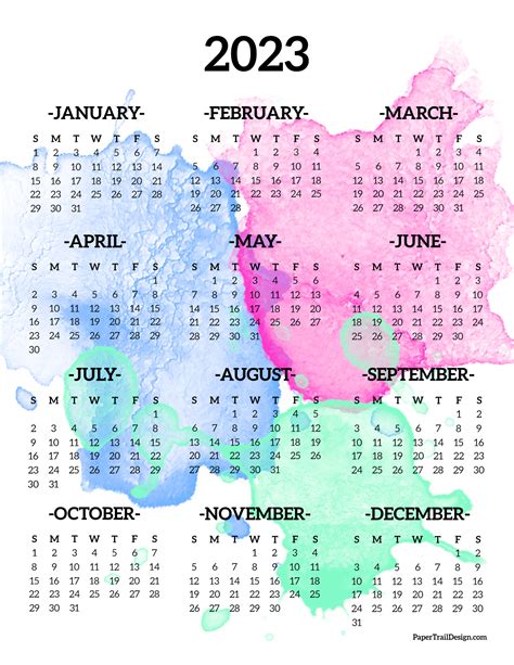 2023 yearly calendar one page|1 page calendar 2023 printable.